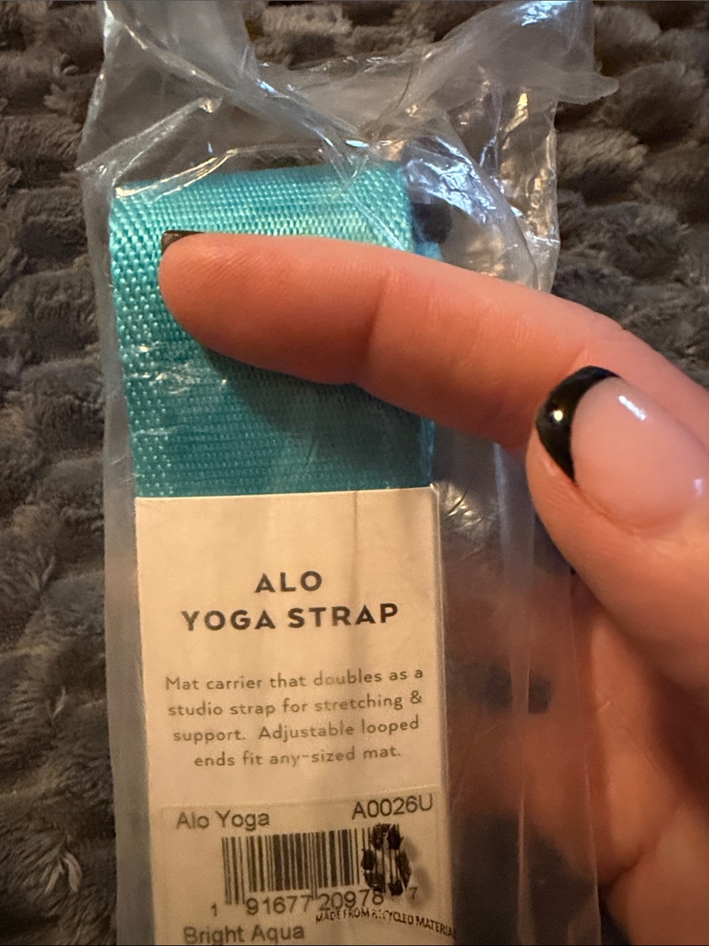 ALO Yoga Bright Aqua Yoga Strap with Adjustable Loops